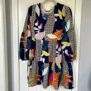 Bohemian dress - 3/4 sleeve - size small